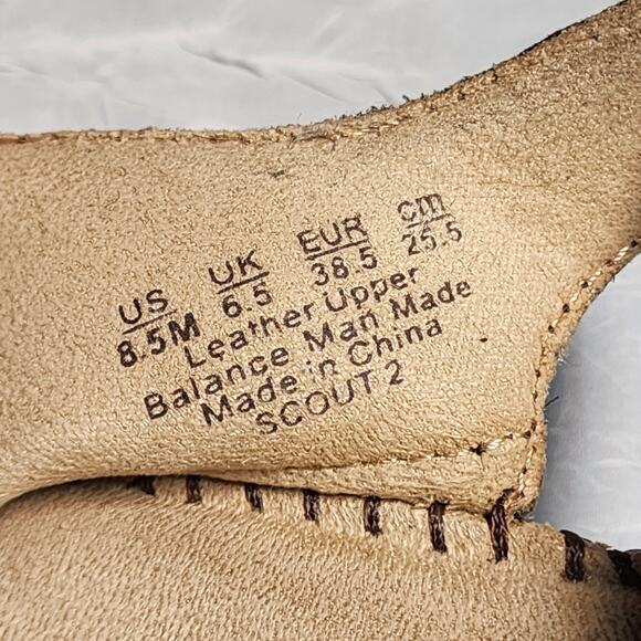 Naturalizer Scout Sandals Flats Womens Size 8.5M Slingback Leather Hook & Loop - Picture 6 of 6